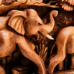 Панно из дерева слоны Panel With Animals варинант исполнения - 3 | Loft Concept в Уфе