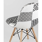 Пластиковый стул на ножках из массива бука Eames Черно-Белый Пэчворк варинант исполнения - 3 | Loft Concept в Уфе