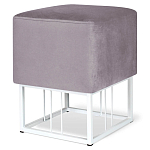 Пуф квадратный фиолетовый велюр на белом металлическом основании Celeste Purple варинант исполнения - 1 | Loft Concept в Уфе