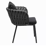 Стул мягкий с декором в виде плетеных лент на спинке и подлокотниках Semicircular Chair Decorated with Ribbons варинант исполнения - 9 | Loft Concept в Уфе