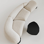 Диван Cannes трехместный с обивкой букле молочного цвета варинант исполнения - 1 | Loft Concept в Уфе