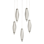 Люстра круглая каскадня с 5-ю плафонами из металлической сетки Mesh Lampshade Lighting варинант исполнения - 1 | Loft Concept в Уфе