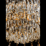 Люстра круглая с хрустальными подвесками на золотистом каркасе Roul Crystal Light варинант исполнения - 5 | Loft Concept в Уфе