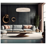 Люстра подвесная круглая из прозрачного хрусталя с корпусом из металла цвета хром Selfsufficient варинант исполнения - 7 | Loft Concept в Уфе