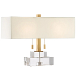 Настольная лампа прямоугольная на прозрачном основании Charm and Luxury варинант исполнения - 2 | Loft Concept в Уфе