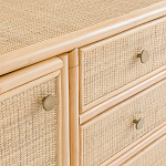 Длинный комод из ротанга с дверцами и ящиками Simone Rattan Chest of Drawers варинант исполнения - 5 | Loft Concept в Уфе