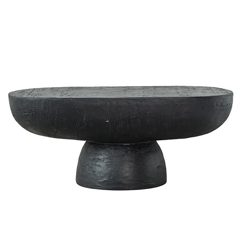 Столик кофейный черного цвета с овальной столешницей и круглым основанием Black Dalmen Table Черный в Уфе | Loft Concept 