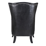 Кресло из натуральной кожи на 4-х деревянных ножках из массива бука Daniel Leather Armchair black варинант исполнения - 3 | Loft Concept в Уфе