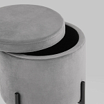 Серый пуф на черных ножках SANJAY варинант исполнения - 3 | Loft Concept в Уфе