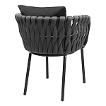 Стул мягкий с декором в виде плетеных лент на спинке и подлокотниках Semicircular Chair Decorated with Ribbons варинант исполнения - 10 | Loft Concept в Уфе