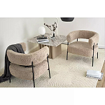 Кресло полукруглое мягкое с буклированной обивкой Armchair with Boucle Upholstery варинант исполнения - 4 | Loft Concept в Уфе