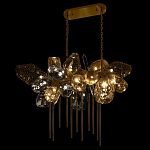 Люстра подвесная с 22-мя гранёными стеклянными плафонами с вертикальными подвесками Gilded Mirage  варинант исполнения - 6 | Loft Concept в Уфе