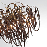 Люстра подвесная с объемной композицией из скрученных лент и металлических цепочек Atlantis Chain варинант исполнения - 3 | Loft Concept в Уфе