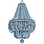 Люстра каплевидной формы украшенная круглыми бусинами синяя Blue Wooden Beads Chandelier варинант исполнения - 2 | Loft Concept в Уфе