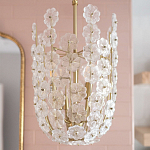 Подвесной светильник декорированный цветами из стекла Lightness of Flowers варинант исполнения - 4 | Loft Concept в Уфе