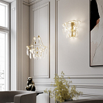 Люстра подвесная из металла с хрустальными подвесками прозрачного цвета Quasar 41 варинант исполнения - 7 | Loft Concept в Уфе