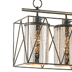 Люстра прямоугольная с 5-ю плафонами из стекла с узором Translucent Pattern варинант исполнения - 1 | Loft Concept в Уфе