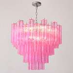 Элитная Люстра Textured Glass Pink Chandelier Ярко Розовое стекло варинант исполнения - 4 | Loft Concept в Уфе