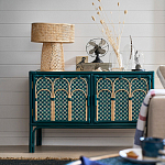 Комод для посуды из ротанга Felice Rattan Green варинант исполнения - 6 | Loft Concept в Уфе