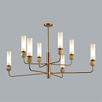 Люстра на штанге с 8-ю цилиндрическими матовыми плафонами и шарами из камня Orb Essence варинант исполнения - 10 | Loft Concept в Уфе