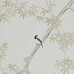 Обои ручная роспись Summer Night Blossom Colourway SC-122 on Bleached white dyed silk варинант исполнения - 1 | Loft Concept в Уфе