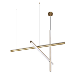 Люстра с 3-мя  пересекающимися цилиндрическими плафонами на тонких тросах Trumpet tube варинант исполнения - 4 | Loft Concept в Уфе