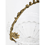 Чаша из прозрачного стекла на ножке с бронзовой ручкой в виде ветки Eden Garden варинант исполнения - 5 | Loft Concept в Уфе