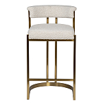 Стул барный букле бежевый с каркасом цвета матовое золото Tactility варинант исполнения - 1 | Loft Concept в Уфе