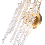 Бра с хрустальными прозрачными подвесками и круглым основанием золотого цвета FAIRYTREE Light варинант исполнения - 2 | Loft Concept в Уфе