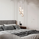 Подвесной светильник с плафонами в виде 3-х сфер из рельефного акрила Morgaine Spheres Gold Light варинант исполнения - 3 | Loft Concept в Уфе