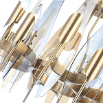 Люстра с вертикальными стеклянными элементами и металлическим каркасом цвета Латунь Vertical Glass варинант исполнения - 3 | Loft Concept в Уфе