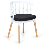 Пластиковый стул на ножках из массива бука Ferret Spiral White варинант исполнения - 7 | Loft Concept в Уфе