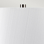 Настольная лампа с круглым фарфоровым основанием ручной работы с покрытием глазурью и белым абажуром из искусственного шелка Elstead Lighting варинант исполнения - 3 | Loft Concept в Уфе