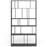 Стеллаж из металла широкий Wide Menzie Metal Rack Black варинант исполнения - 2 | Loft Concept в Уфе