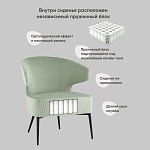 Современное мягкое кресло на металлических ножках Rakush Pistachio варинант исполнения - 9 | Loft Concept в Уфе