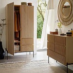 Шкаф с геометрическим рисунком на дверцах Anders Dark Wood варинант исполнения - 6 | Loft Concept в Уфе