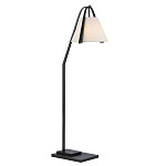 Торшер с черным каркасом и белым тканевым абажуром в форме конуса Stylish Solution варинант исполнения - 1 | Loft Concept в Уфе