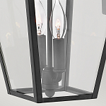 Настенный фонарь черного цвета с прозрачным стеклянным плафоном трапециевидной формы Hinkley варинант исполнения - 4 | Loft Concept в Уфе