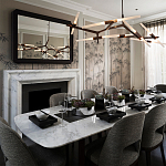 Обои ручная роспись Distant Bamboo Special Colourway on Lead Grey dyed silk варинант исполнения - 1 | Loft Concept в Уфе