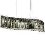 Линейная люстра изогнутой формы с хрустальными подвесками Crystal Art Chrome Green Linear Chandelier варинант исполнения - 1 | Loft Concept в Уфе