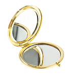 Зеркало карманное круглое двухстороннее из натурального камня Содалит в подарочной упаковке Gold Stone Mirrors варинант исполнения - 2 | Loft Concept в Уфе