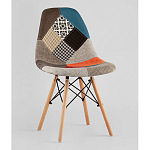 Пластиковый стул на ножках из массива бука Eames Пэчворк варинант исполнения - 1 | Loft Concept в Уфе