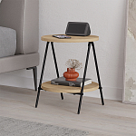 Стол приставной с 2-мя круглыми столешницами из дерева ESSEL OAK варинант исполнения - 6 | Loft Concept в Уфе