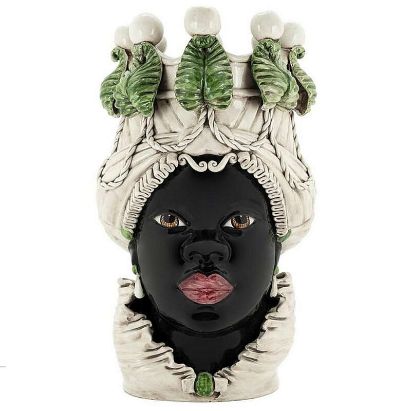 Ваза Abhika Vase Moro Lady Big With Candleholderr dark green Мульти в Уфе | Loft Concept 