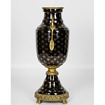 Ваза черного цвета из фарфора с золотистым узором и бронзовыми элементами Eden Garden porcelain and bronze варинант исполнения - 6 | Loft Concept в Уфе