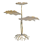 Столик приставной с тремя столешницами Тропические листья Tropical Forest gold варинант исполнения - 1 | Loft Concept в Уфе