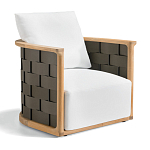 Дизайнерское уличное кресло из массива дерева с плетеной спинкой PALINFRASCA Armchair варинант исполнения - 6 | Loft Concept в Уфе