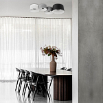 Потолочный светильник с 2-мя цилиндрическими абажурами серого и черного цвета Urban Dome варинант исполнения - 7 | Loft Concept в Уфе