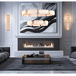 Люстра с 2-мя кольцами с текстурным природным рисунком IceFlame варинант исполнения - 6 | Loft Concept в Уфе