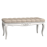 Банкетка из массива бука с бежевой обивкой из велюра White Provence варинант исполнения - 1 | Loft Concept в Уфе